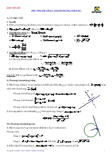 Giáo án lớp 12 môn Hình học - Chuyên đề Phương pháp  về tọa độ trong mặt phẳng
