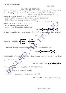 Giáo án lớp 12 môn Hình học - Chuyên đề về Mặt cầu