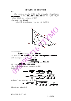 Giáo án lớp 12 môn Hình học - Chuyên đề về thể tích