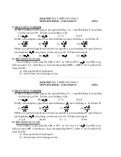 Giáo án lớp 12 môn Hình học - Đề kiểm tra 01 tiết chương 1