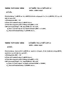 Giáo án lớp 12 môn Hình học - Đề kiểm tra 1 tiết lớp 12