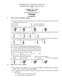 Giáo án lớp 12 môn Hình học - Đề kiểm tra 1 tiết - Trường THCS -  THPT Long Cang