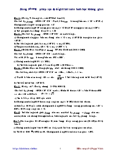 Giáo án lớp 12 môn Hình học - Dùng phương pháp tọa độ để giải bài toán hình học không gian