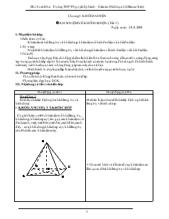 Giáo án lớp 12 môn Hình học - Khái niệm về các khối đa diện (tiết 1)