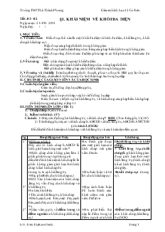 Giáo án lớp 12 môn Hình học - Khái niệm về khối đa diện - Trường THPT Lê Thành Phương