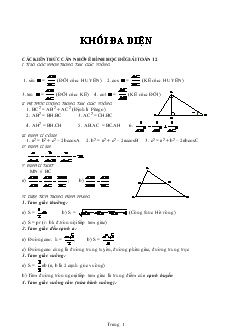 Giáo án lớp 12 môn Hình học - Khối đa diện (tiếp theo)