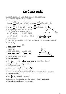 Giáo án lớp 12 môn Hình học - Khối đa diện (tiết 1)