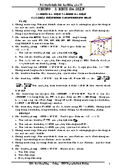Giáo án lớp 12 môn Hình học - Khối đa diện và hình đa diện các phép biến hình trong không gian