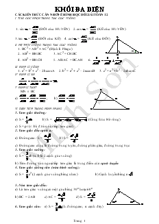 Giáo án lớp 12 môn Hình học - Khối đa diện