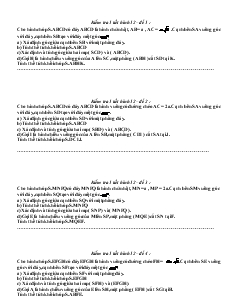 Giáo án lớp 12 môn Hình học - Kiểm tra 1 tiết hình 12 – đề 1 :