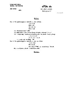 Giáo án lớp 12 môn Hình học - Kiểm tra thời gian: 45 phút (tiết 2)