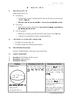 Giáo án lớp 12 môn Hình học - Mặt cầu – tiết 16