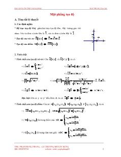 Giáo án lớp 12 môn Hình học - Mặt phẳng tọa độ