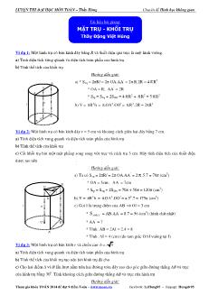 Giáo án lớp 12 môn Hình học - Mặt trụ - Khối trụ - Đặng Việt Hùng