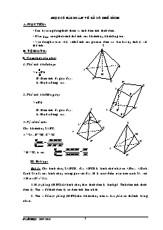 Giáo án lớp 12 môn Hình học - Một số bài toán về các tỷ số thể tích