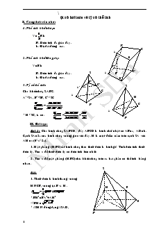 Giáo án lớp 12 môn Hình học - Một số bài toán về tỷ số thể tích (tiếp)