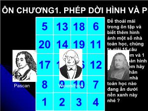 Giáo án lớp 12 môn Hình học - Ôn chương 1: Phép dời hình và phép đồng dạng trong không gian