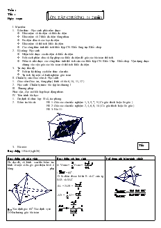 Giáo án lớp 12 môn Hình học - Ôn tập chương I ( 2 tiết)