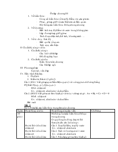 Giáo án lớp 12 môn Hình học - Ôn tập chương III