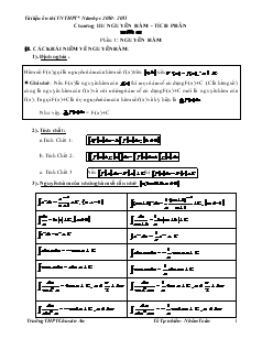 Giáo án lớp 12 môn Hình học - Phần 1: Nguyên hàm