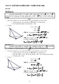 Giáo án lớp 12 môn Hình học - Phần I: Thể tích khối chóp – khối lăng trụ