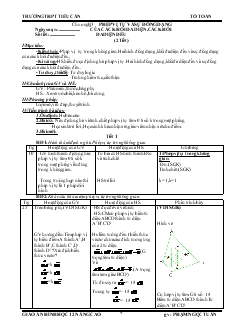 Giáo án lớp 12 môn Hình học - Phép vị tự và sự đồng dạng  của các khối đa diện. Các khối đa diện đều (2 tiết) - Trường THPT Tiểu Cần