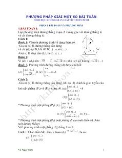 Giáo án lớp 12 môn Hình học - Phương pháp giải một số bài toán hình học không gian giải tích điển hình