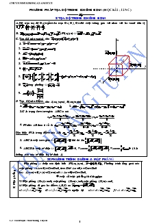 Giáo án lớp 12 môn Hình học - Phương pháp về tọa độ trong không gian