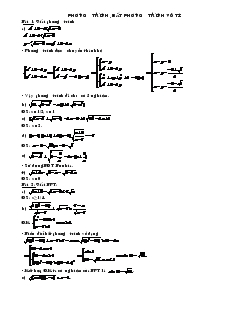 Giáo án lớp 12 môn Hình học - Phương trình , bất phương trình vô tỉ