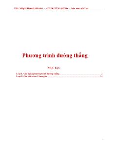 Giáo án lớp 12 môn Hình học - Phương trình đường thẳng (tiết 2)