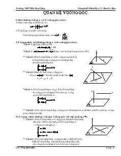 Giáo án lớp 12 môn Hình học - Quan hệ vuông góc (tiếp)