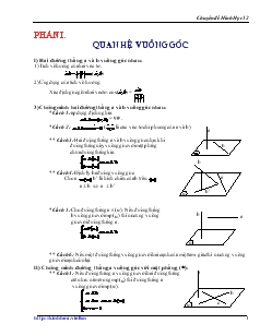 Giáo án lớp 12 môn Hình học - Quan hệ vuông góc