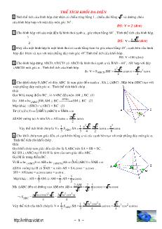 Giáo án lớp 12 môn Hình học - Thể tích khối đa diện (tiết 1)