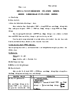 Giáo án lớp 12 môn Hình học - Tiết 06: Vectơ chỉ phương của đường thẳng. Phương trình tham số của đường thẳng