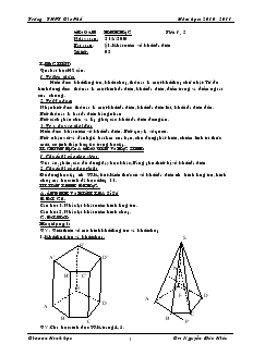 Giáo án lớp 12 môn Hình học - Tiết 1, 2 - Bài 1: Khái niệm về khối đa diện (2 tiết )