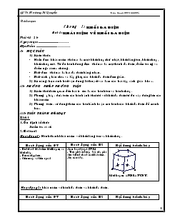 Giáo án lớp 12 môn Hình học - Tiết 1 - 2 - Bài 1: Khái niệm về khối đa diện - Hoàng Sĩ Quyển