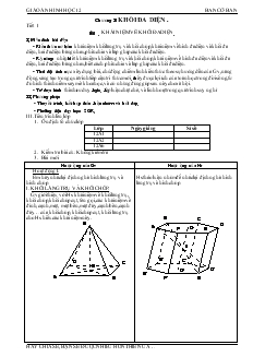 Giáo án lớp 12 môn Hình học - Tiết 1 - Bài 01: Khái niệm về khối đa diện