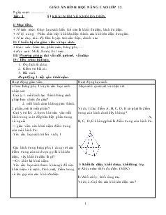 Giáo án lớp 12 môn Hình học - Tiết 1 - Bài 1: Khái niệm về khối đa diện (tiết 2)