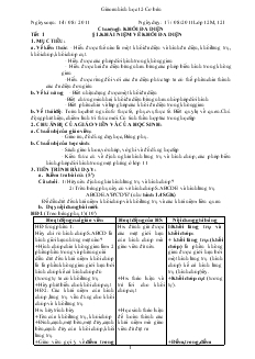 Giáo án lớp 12 môn Hình học - Tiết 1 - Bài 1: Khái niệm về khối đa diện (tiếp theo)