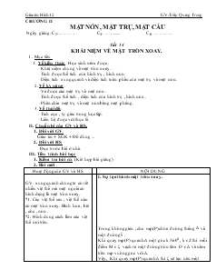 Giáo án lớp 12 môn Hình học - Tiết 14: Khái niệm về mặt tròn xoay