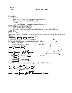 Giáo án lớp 12 môn Hình học - Tiết 14 - Kiểm tra 1tiết