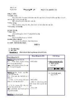 Giáo án lớp 12 môn Hình học - Tiết 15, 16 - Bài 1: Mặt cầu, khối cầu