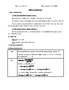 Giáo án lớp 12 môn Hình học - Tiết 15: Bài tập