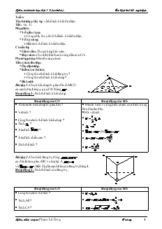 Giáo án lớp 12 môn Hình học - Tiết 16, 17: Bài tập về thể tích khối đa diện