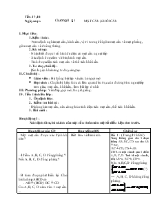 Giáo án lớp 12 môn Hình học - Tiết 17, 18 - Bài 1: Mặt cầu, khối cầu