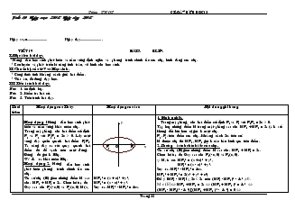 Giáo án lớp 12 môn Hình học - Tiết 19 - Bài 7: Elíp