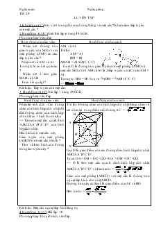 Giáo án lớp 12 môn Hình học - Tiết 20: Luyện tập