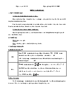 Giáo án lớp 12 môn Hình học - Tiết 21: Bài tập