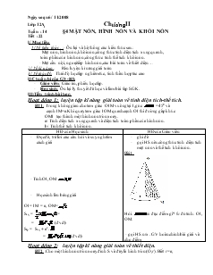 Giáo án lớp 12 môn Hình học - Tiết 22 - Bài 4: Mặt nón, hình nón và khối nón