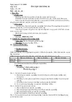 Giáo án lớp 12 môn Hình học - Tiết 23, 24, 25 - Ôn tập chương II